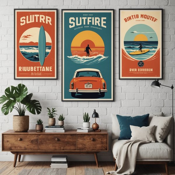 Créez une Ambiance Surf Vintage Unique avec des Affiches de Décoration Intérieure