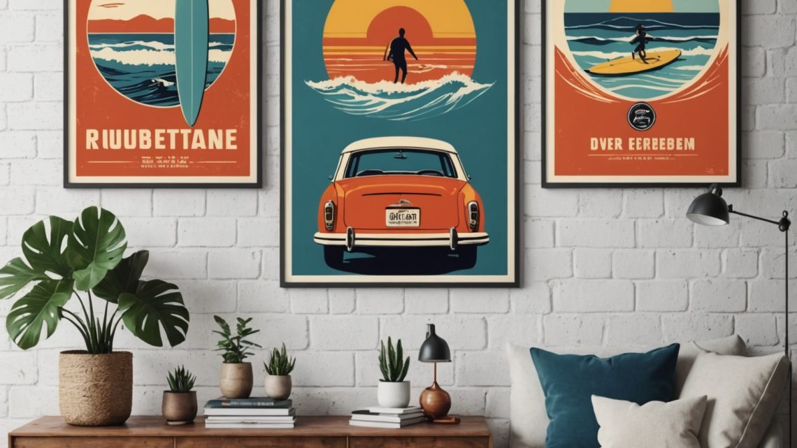 Créez une Ambiance Surf Vintage Unique avec des Affiches de Décoration Intérieure